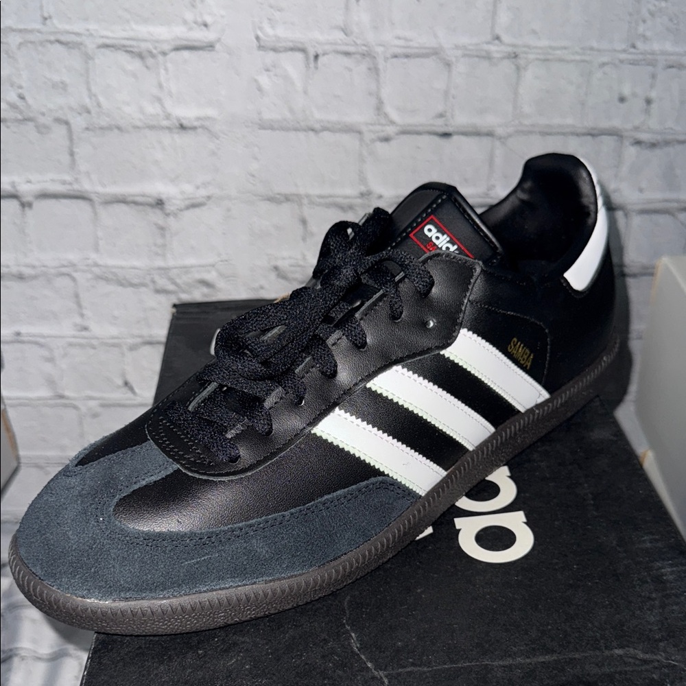 Adidas Men's Black and White Samba Sneakers